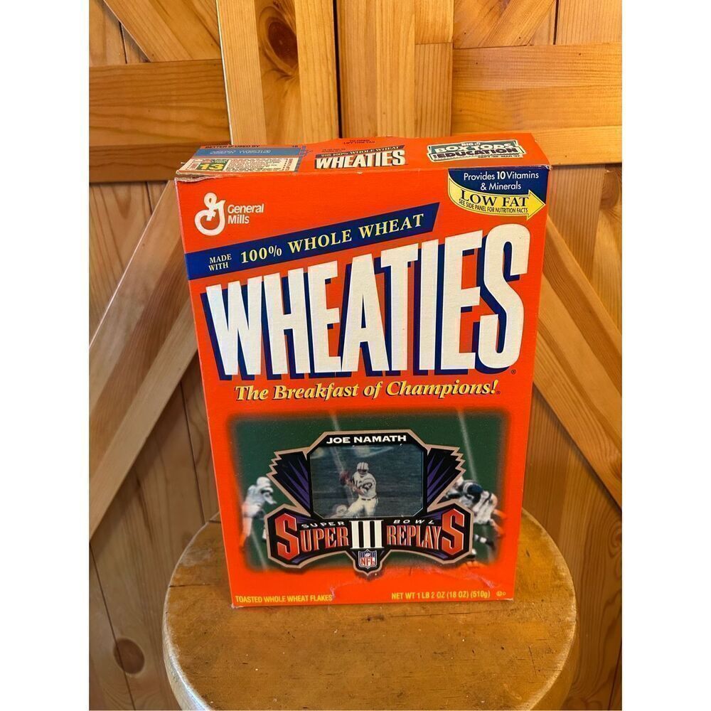 1996 Wheaties Box Joe Namath Jets βSuper Bowl III Replays Hologram
